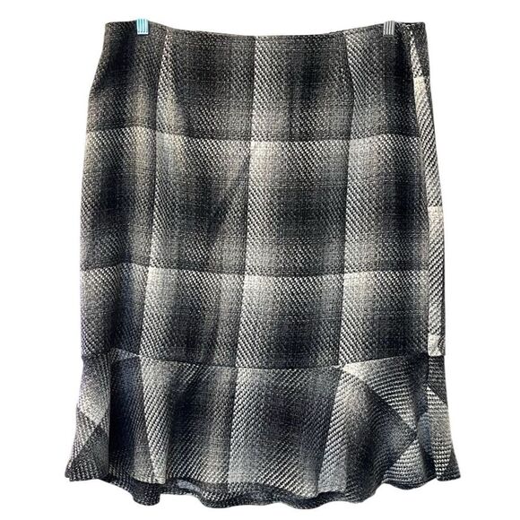 Gold Flava Dresses & Skirts - Women's Wool Plus Size 22 Black Plaid A-Line Midi Skirt Casual Office Workwear
